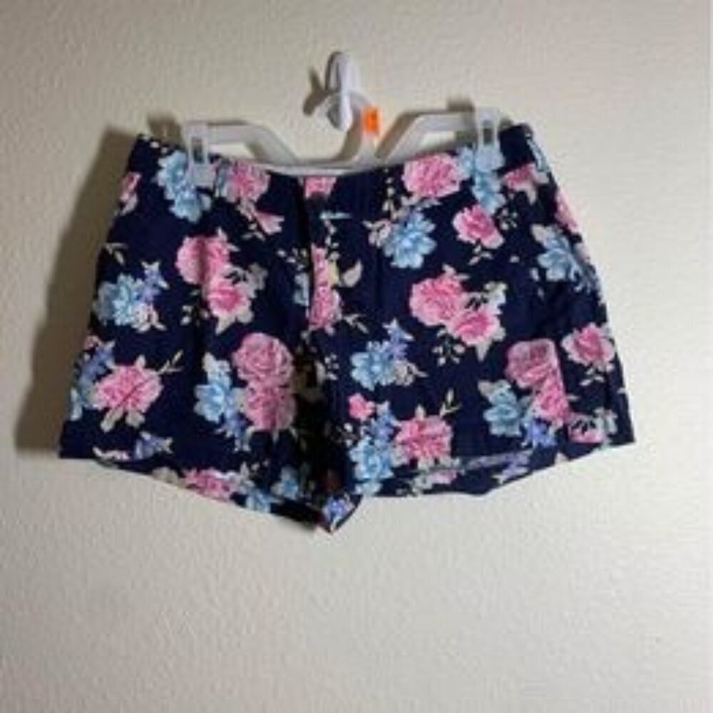 Old Navy Floral Print Shorts Womens Size 4 Blue Pink